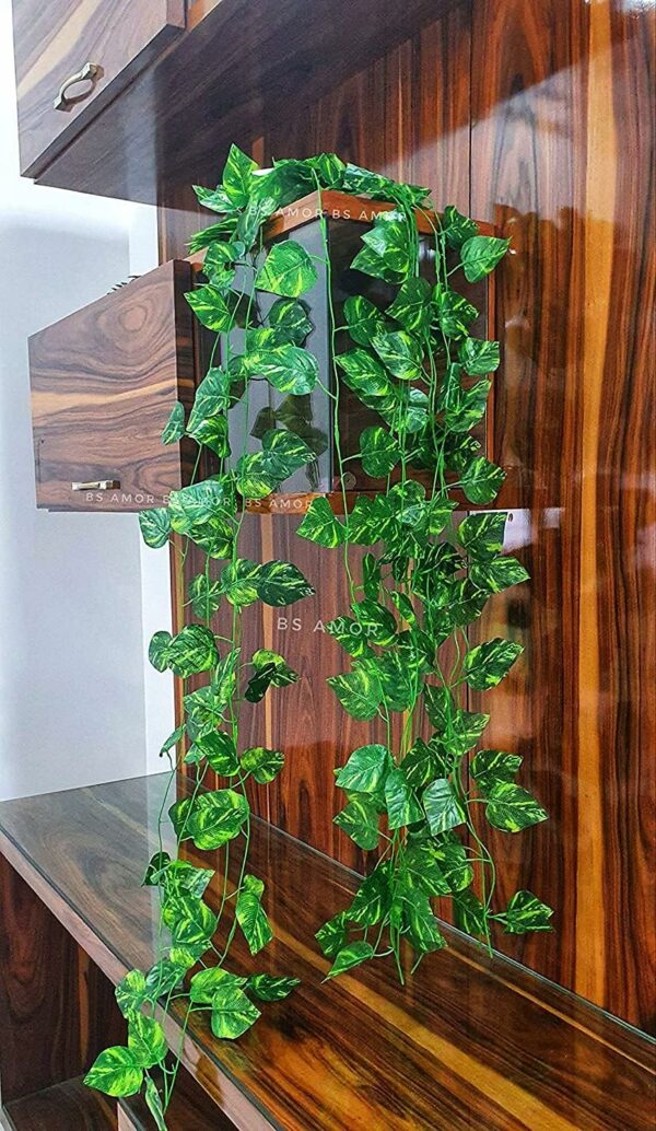 Artificial Money Plant Leaf Garland - 6ft Wall Hanging Decor - Image 3