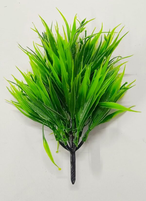 Artificial Green Grass Bushes for Indoor/Outdoor Decor - 7 Inches - Image 6