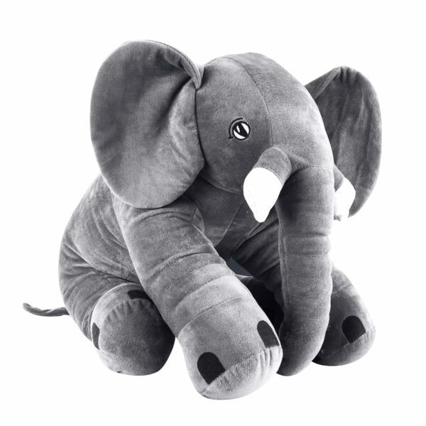 Big Size Elephant Plush Soft Toy for Kids - 60 cm Grey - Image 2