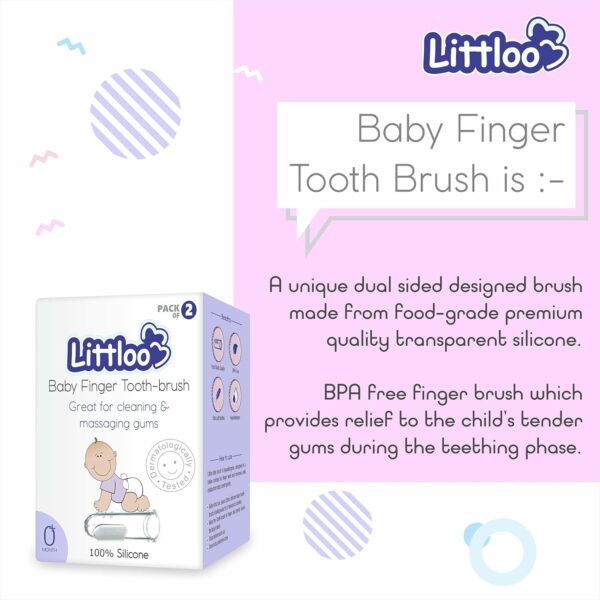 Silicone Baby Finger Toothbrush - BPA-Free, Pack of 2 - Image 2