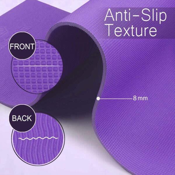 Extra Thick 8mm Yoga Mat - Non-Slip, Eco-Friendly, Portable - Image 5