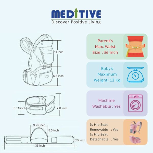 3 in 1 Baby Carrier with Detachable Hip Seat (3-36 Months) - Image 2
