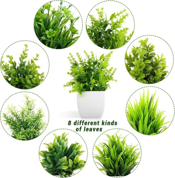 Set of 8 Artificial Eucalyptus Plants for Home Decor - Image 6