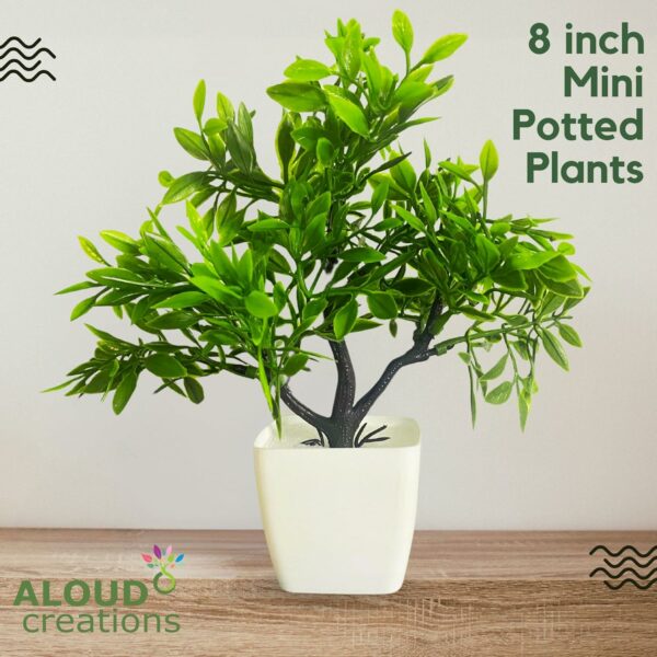 Mini Artificial Plants - 4Pc Set for Home & Office Decor - Image 3