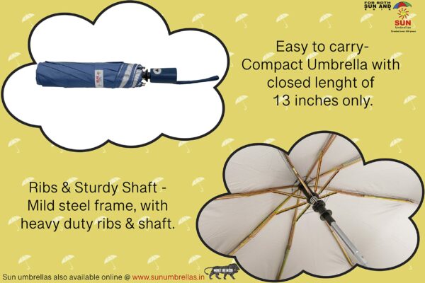 3 Fold 40 Inch Automatic Open Umbrella with UV Coating - Image 6