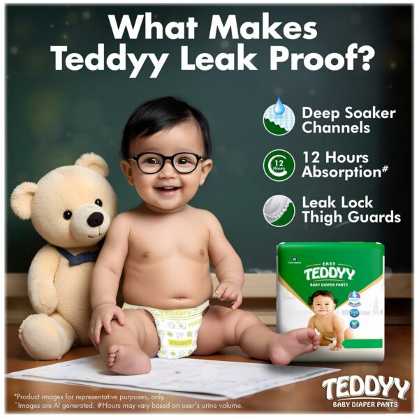 Baby Easy Pant Diapers Large 62 Count - 10 Hours Leak Protection - Image 4