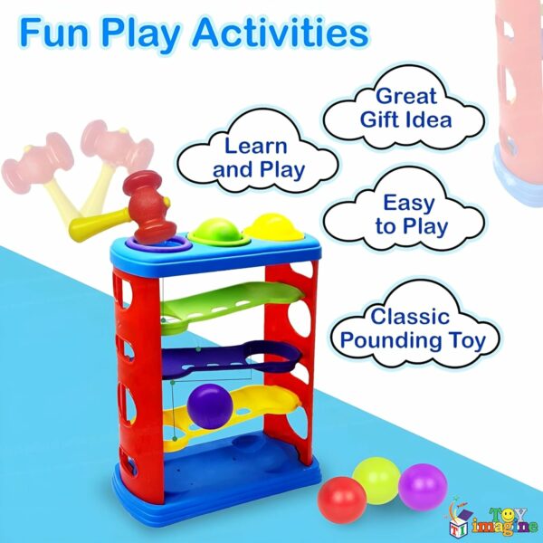 5-Tier Ball Ramp Tower with 3 Spinning Activity Balls for Toddlers - Image 4
