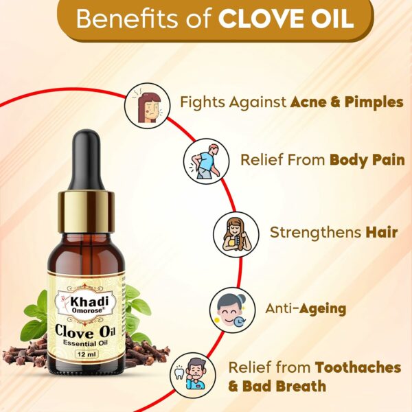 Clove Bud Essential Oil - Pure & Natural for Hair, Skin, Tooth - Image 3