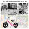 12 Inch Balance Bike for Kids 2-5 Years - Adjustable Height, Pink