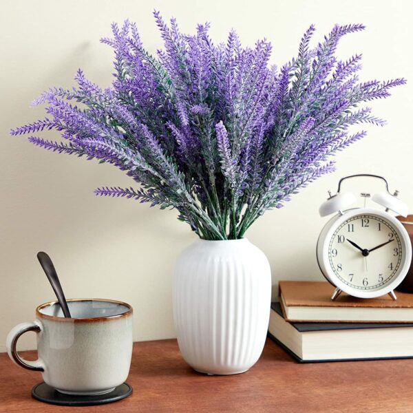 Artificial Lavender Flowers - 14.6" Faux Purple Plants (4 pcs) - Image 4