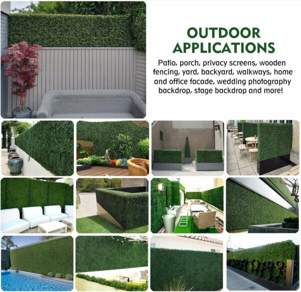 8PCS 20"x20" Artificial Boxwood Panels for Indoor & Outdoor Use - Image 6