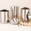 Airtight Stainless Steel Storage Canister Set ? 800 ml, Set of 3