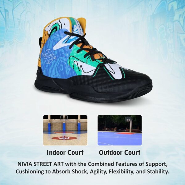 Men's Street Art Basketball Shoes with Comfort Features - Image 6