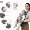 Comfort Nest Hip Seat Baby Carrier - Multi-Carry Positions, 100% Cotton & Mesh, Newborn to Toddler, Up to 15 kg
