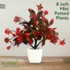 Mini Artificial Plants - 4Pc Set for Home & Office Decor