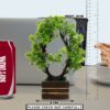 Artificial Bonsai Green Tree with Wooden Pot - Home D?cor