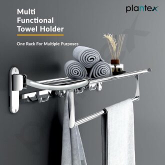 Stainless Steel Folding Towel Rack - Space Saving 24 Inch