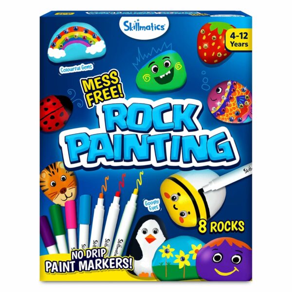 Mess-Free Rock Painting Kit for Kids Ages 4-12 - Creative Art Activity