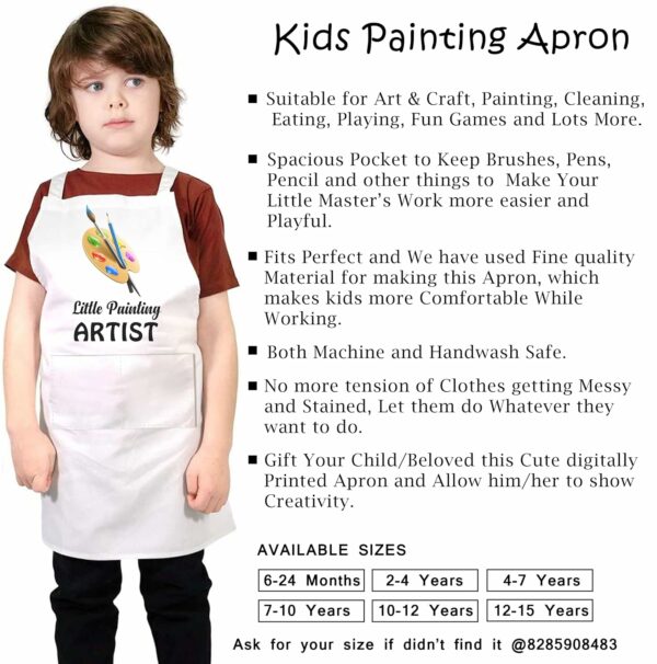 Unisex Polycotton Artist Apron for Kids 7-10 Years - Image 5