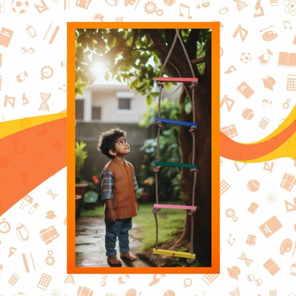 5 Step Wooden Rope Ladder for Kids - Outdoor Climbing Fun - Image 3