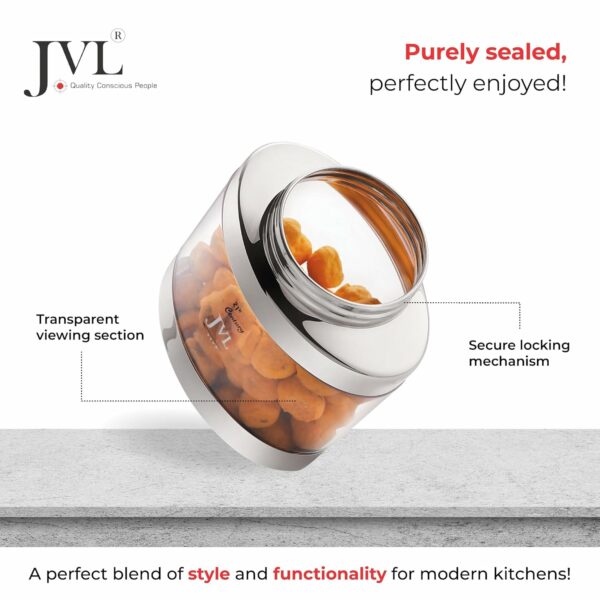 Airtight Oval Canister with Stainless Steel Lid - 1100ML - Image 4