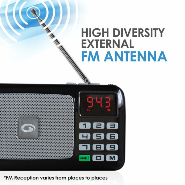Pocket FM Portable Multimedia Speaker with Torch & 12H Playback - Image 2