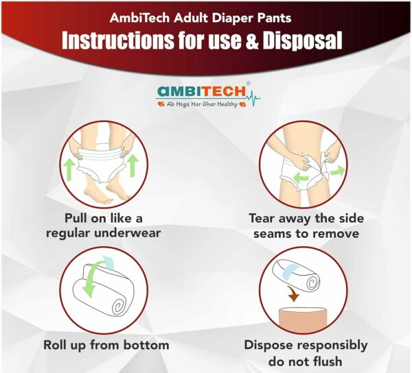 Adult Diaper M Size - Pack of 10 Units for Comfort - Image 6
