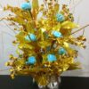 Artificial Flower Bunch with Metal Vase for Home D?cor