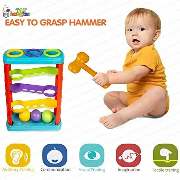 5-Tier Ball Ramp Tower with 3 Spinning Activity Balls for Toddlers - Image 3