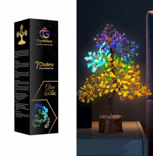 Glow in The Dark 7 Chakra Crystal Tree - 10 Inch Home Decor