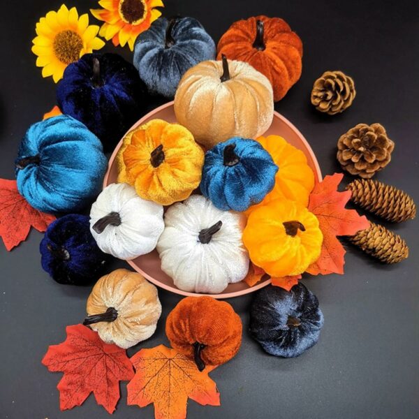 12Pcs Mini Artificial Pumpkin Decorations for Autumn & Halloween - Image 4