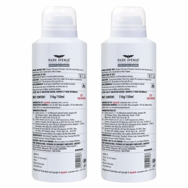 Men's Deodorant Spray - Neo Signature Collection | 150ml | Pack of 2 - Image 2