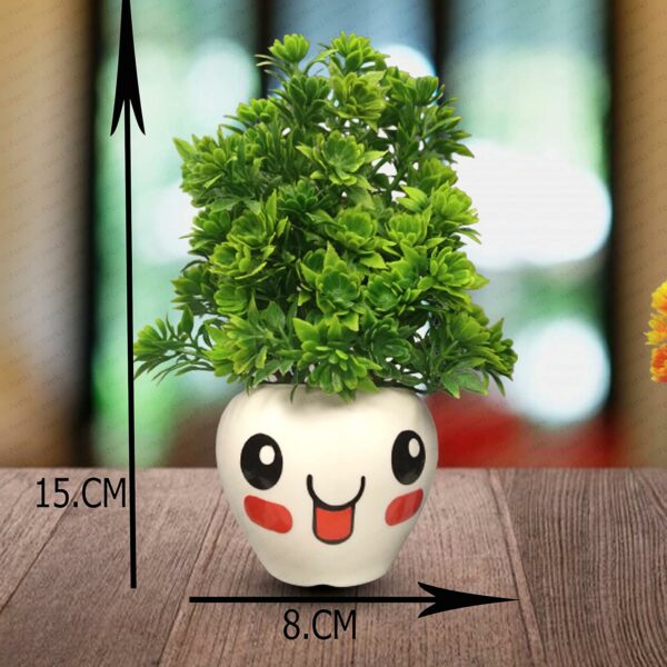 Set of 3 Small Artificial Plant Pots for Home Decor - Image 2