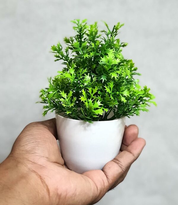 Mini Artificial Plants with Pots - Set of 4 for Home & Office Decor - Image 3