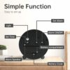 Silent Alarm Clock with Night Light - 4 Inch Battery Operated