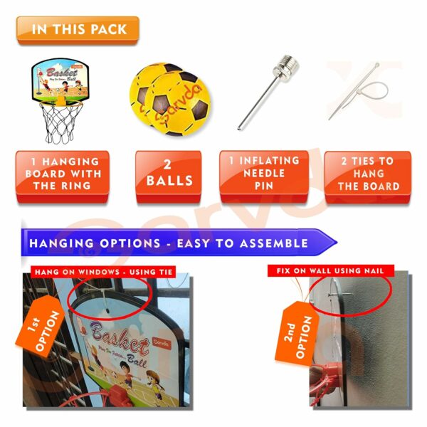 Portable Kids Basketball Set with Extra Ball - Indoor/Outdoor Fun - Image 2