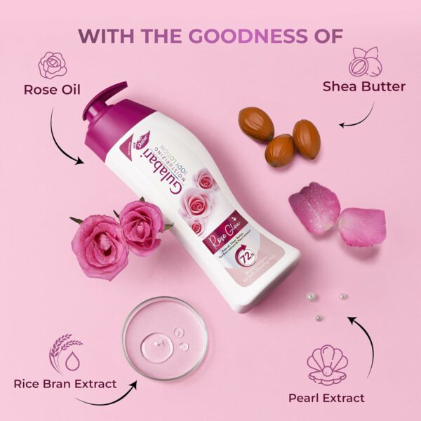Gulabari Moisturizing Body Lotion 400ml - Organic Rose Oil - Image 4