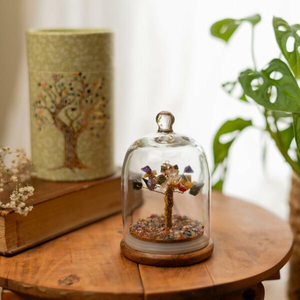 Dome Crystal Chakra Tree with Amethyst for Healing & Decor