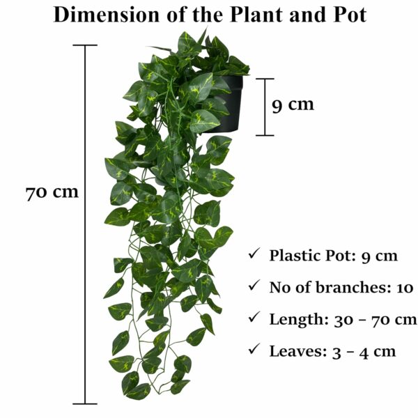 Artificial Hanging Ivy Plants with Pot - 2 Pcs Greenery Decor - Image 2