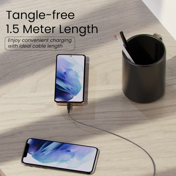 Unbreakable 3A Fast Charging 1.5m Braided Type C Cable - Image 6