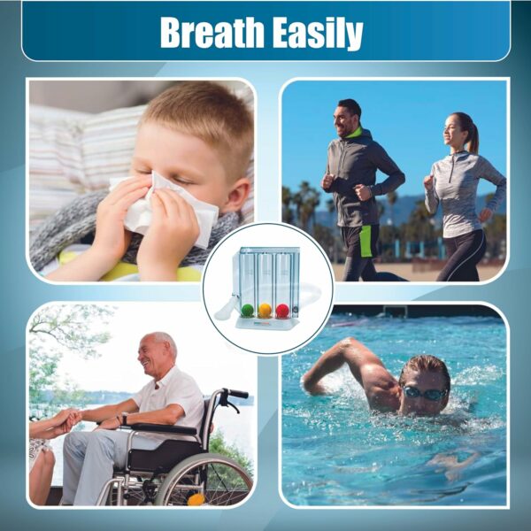 Respiratory 3 Ball Lung Exerciser Spirometer - Pack of 1 - Image 4