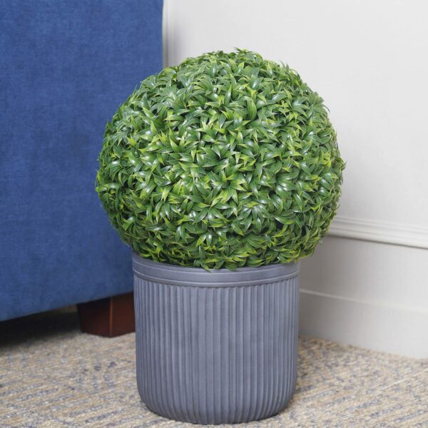 Mini Vanilla Ball Topiary - Artificial Shrub for Home Decor - Image 2