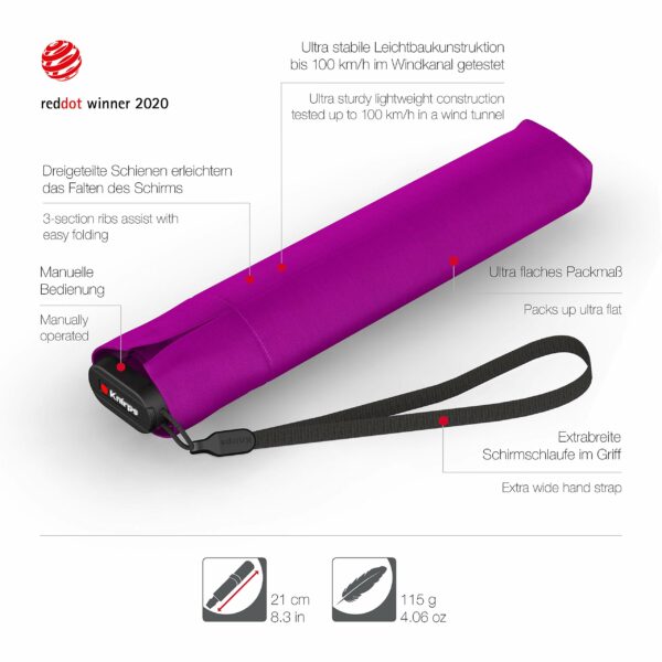 Compact Windproof Travel Umbrella - 90cm Canopy, Manual Open - Image 3