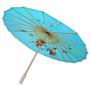 Japanese Traditional Handmade Parasol Umbrella - 33 Inch Light Blue