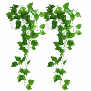 Pack of 2 Artificial Vine Plants in Small Pots - 45 cm