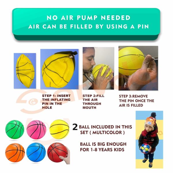 Portable Kids Basketball Set with Extra Ball - Indoor/Outdoor Fun - Image 4