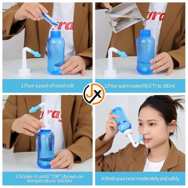 Nasal Wash Neti Pot 300ml - Ergonomic Sinus Rinse System - Image 4