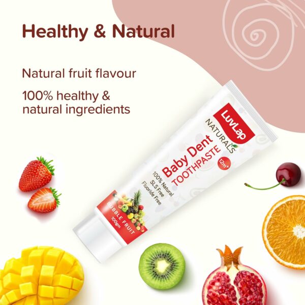 Natural Baby Toothpaste 100g - Fluoride & SLS Free, Bubble Fruit Flavor - Image 2