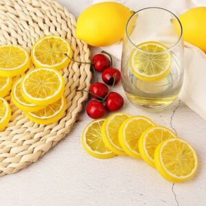 20 Pcs Fake Lemon Slices for Decoration & Photography Props