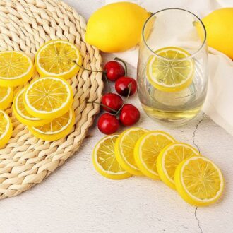 20 Pcs Fake Lemon Slices for Decoration & Photography Props